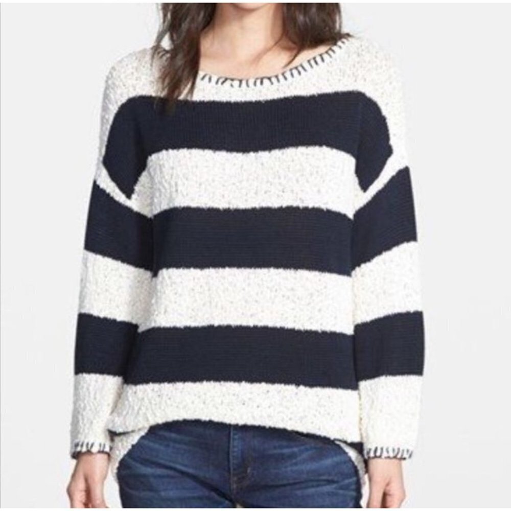 Hinge For Anthropologie Chunky Oversized Cotton Nautical Sweater M